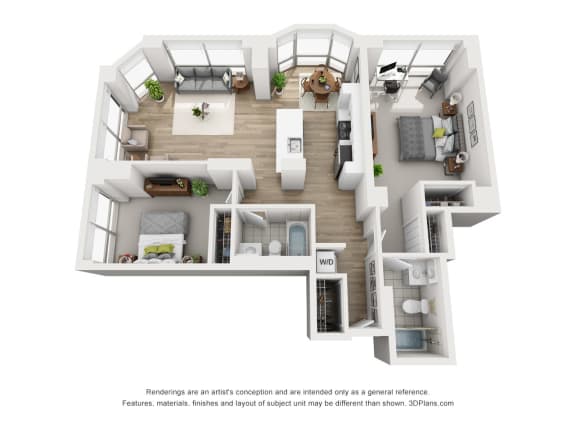 Floor Plan  Two Bedroom E