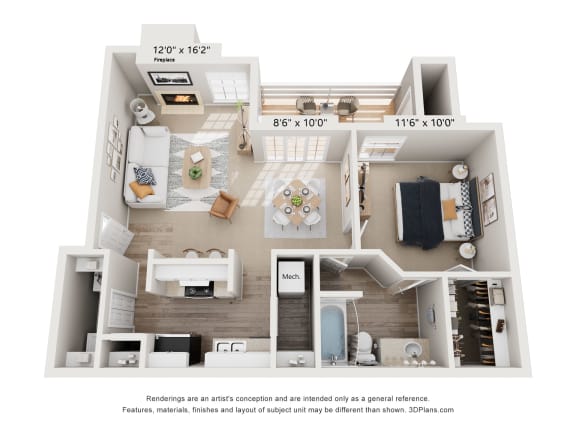 Floor Plan  a 1 bedroom floor plan with a bathroom and a living room