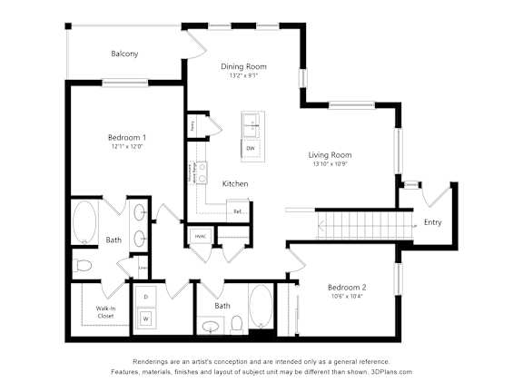 Floor Plan  A black and white image of a floor plan for a house.