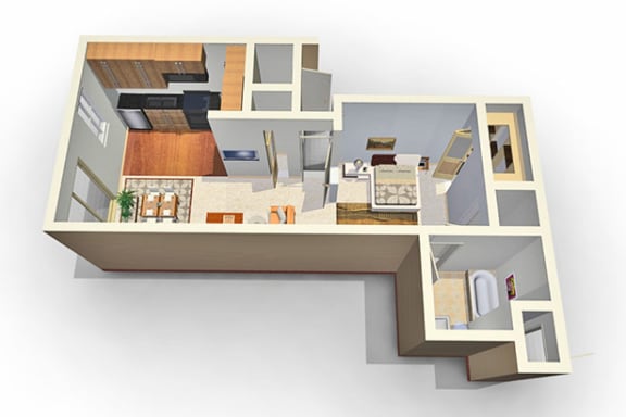Floor Plan  an overhead view of a 3d floor plan of a home