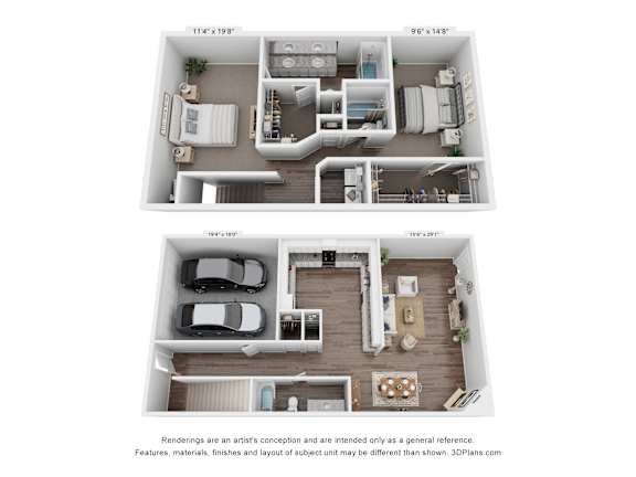 Floor Plan  A floor plan of a two-story house with dimensions and a disclaimer at the bottom.