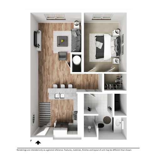 Floor Plan  A series of images showing different views of a bathroom.