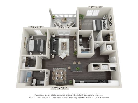 Floor Plan  a 1 bedroom floorplan is shown in this image