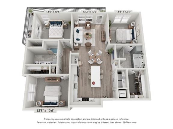 Floor Plan  a 3 bedroom floor plan  503 square feet