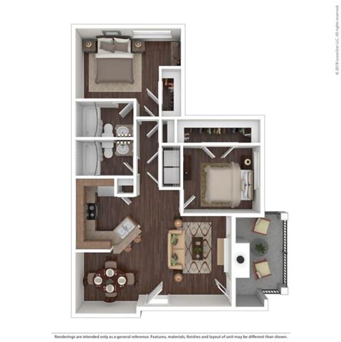 Floor Plan  2 Bedroom 2 Bath