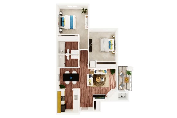 Floor Plan  North Creek Apartments 2 bed 2 bath 930 sqft