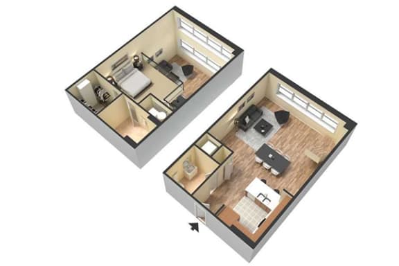 Floor Plan  the illustration of the interior of a small apartment