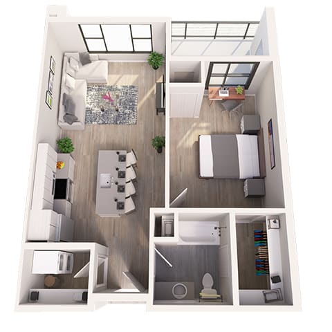 Floor Plan  B1-2 1X1