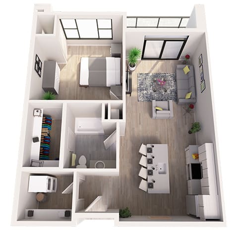 Floor Plan  B3-2 1X1