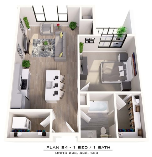 Floor Plan  B4-1 1X1