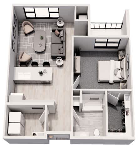 Floor Plan  A black and white image of a floor plan of a house.