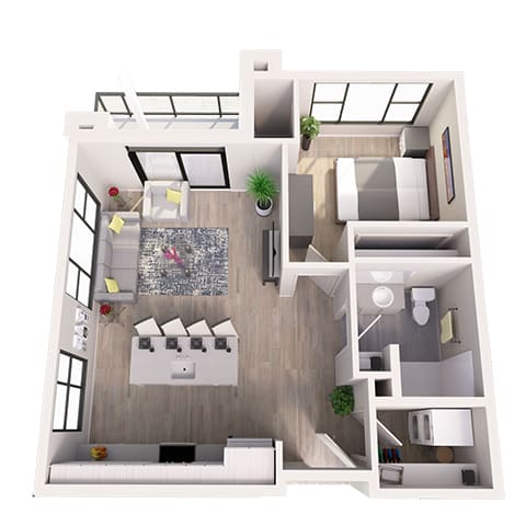Floor Plan  B7-2 1X1