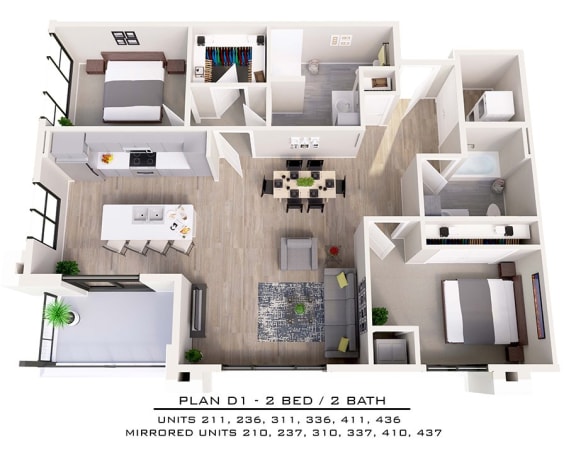 Floor Plan  D1-1 2X2