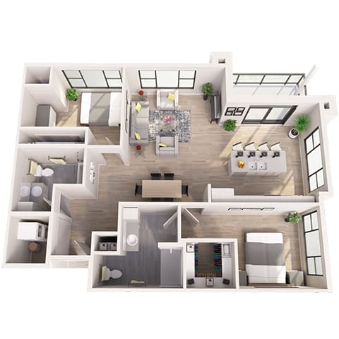 Floor Plan  D1-2 2X2