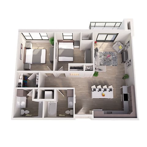 Floor Plan  D2-2 2X2
