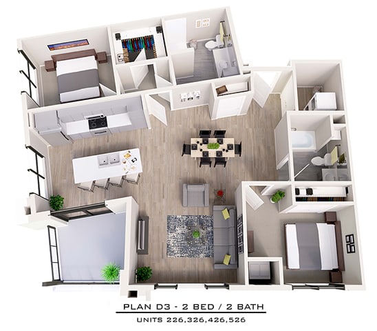 Floor Plan  D3-1 2X2