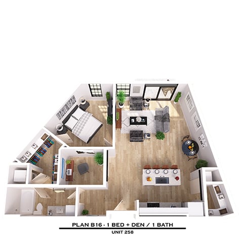Floor Plan  B16 1+Den X1