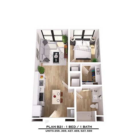 Floor Plan  B21.1 1X1