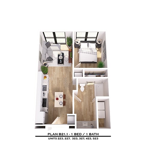 Floor Plan  B21.1A 1X1