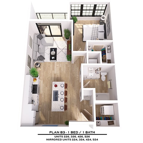 Floor Plan  B3 1X1