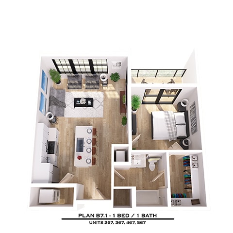 Floor Plan  B7.1 1X1