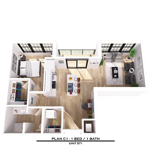 Floor Plan  C1 1X1