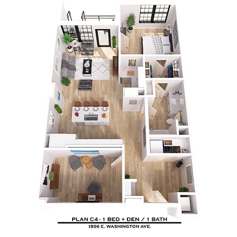 Floor Plan  C4 1+Den X1