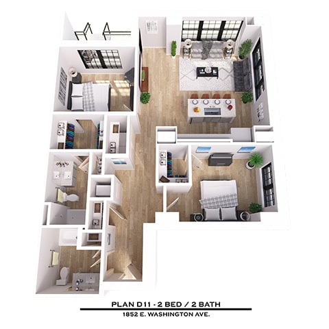 Floor Plan  D11 2X2