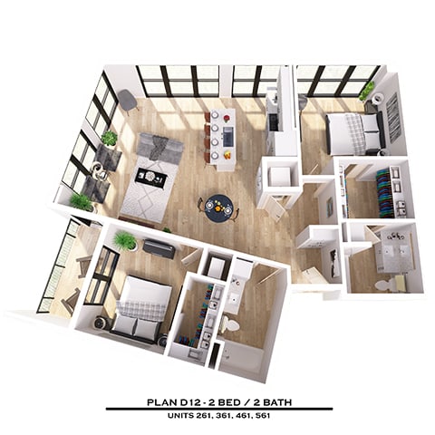 Floor Plan  D12 2X2