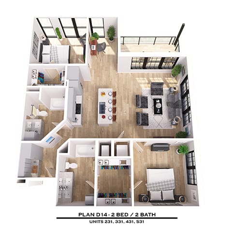 Floor Plan  D14 2X2