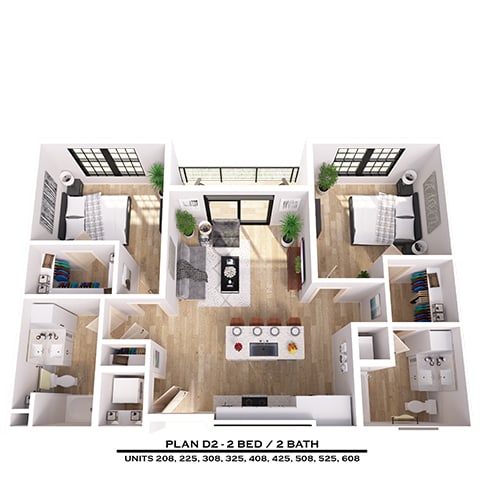 Floor Plan  D2 2X2
