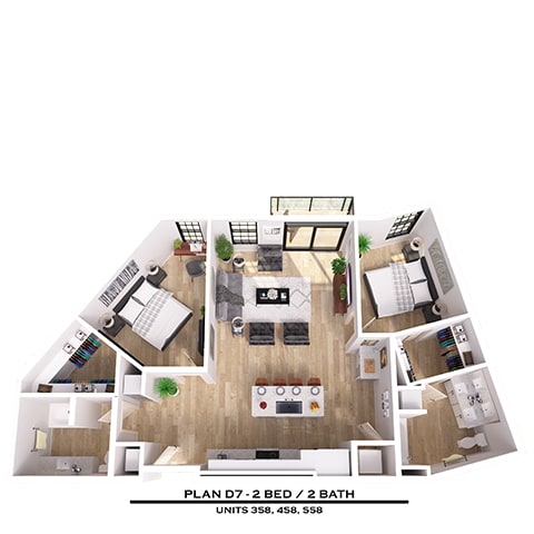 Floor Plan  D7 2X2