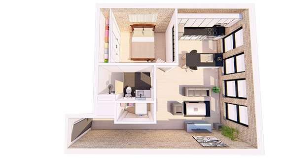 Floor Plan  1 Bedroom B 1 Bathroom Floor plan at Bostad Apartments, Fargo, North Dakota 58102