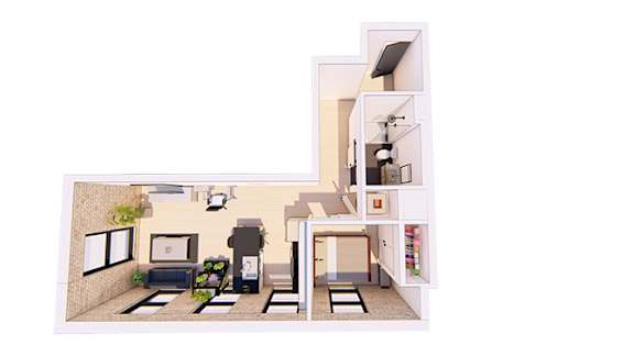 Floor Plan  1 Bedroom H 1 Bathroom Floor plan at Bostad Apartments, Fargo, ND 58102
