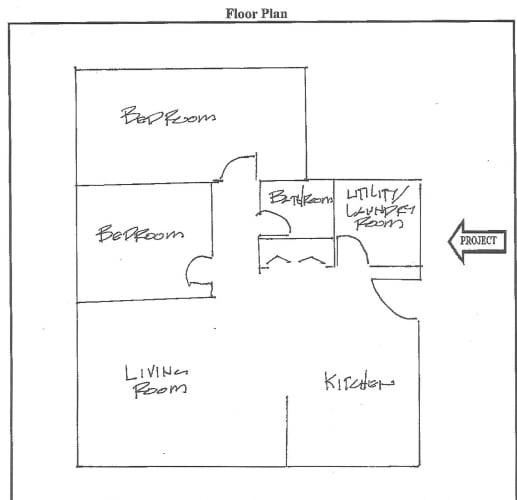 Floor Plan  a diagram of a floor plan for a house