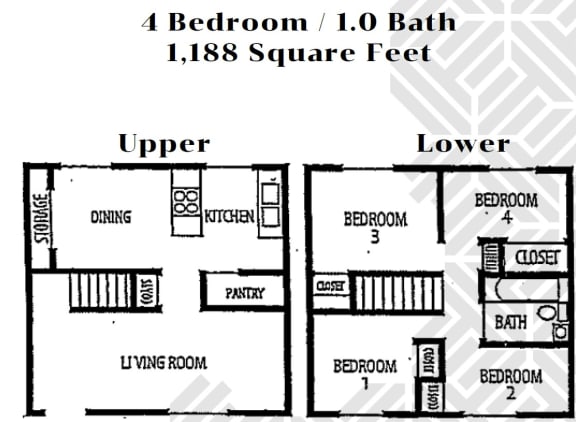 Floor Plan  floor plan of the upper and lower floors of a house