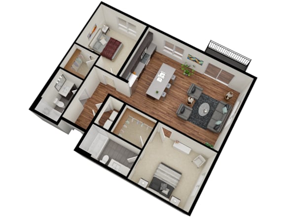 Floor Plan  2 Bed 2 Bath