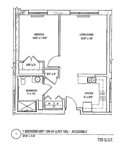 Floor Plan  a floor plan of a small house with a bedroom and a living room