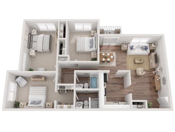 Floor Plan  floor plan with a two bedrooms and a living room