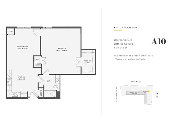 Floor Plan  1 Bedroom Unit - A10