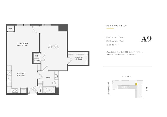Floor Plan  1 Bedroom Unit - A9
