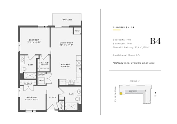 Floor Plan  2 Bedroom Unit - B4
