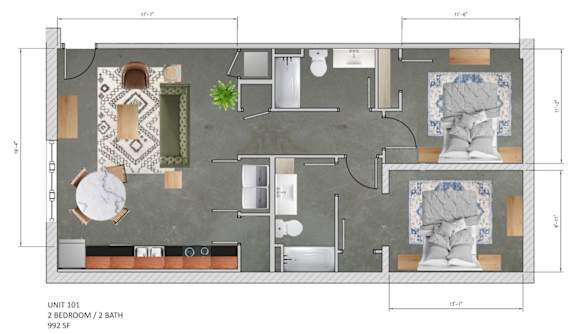 Floor Plan  2 Bedroom (Phase 2)