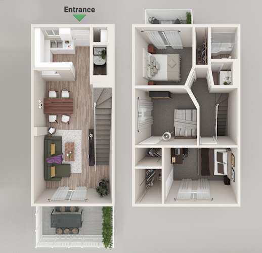 Floor Plan  a room with a bedroom and a living room