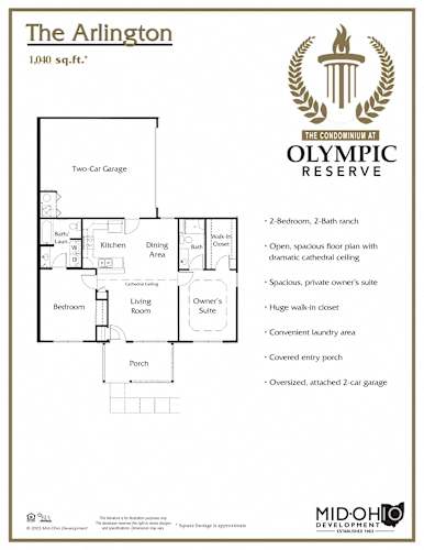 Floor Plan  A floor plan for a 1,040 square foot condo at Olympic Reserve.