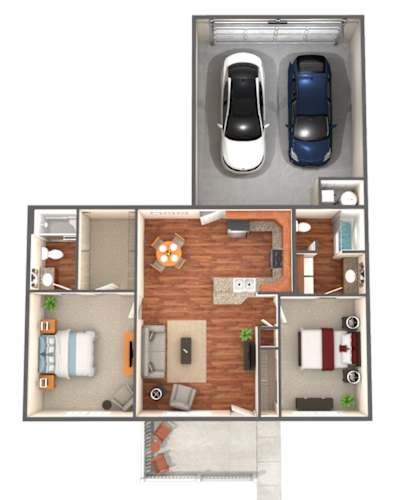 Floor Plan  Shawnee Lakes Apartments two bedroom floor plan