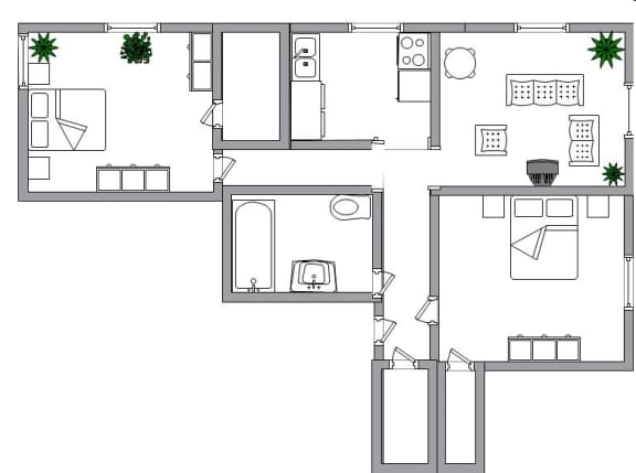 Floor Plan  The Dalton Two Bedroom