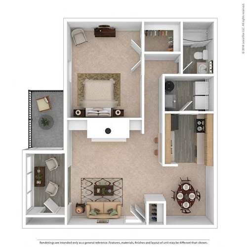 Floor Plan  a stylized floor plan with a bedroom and living room