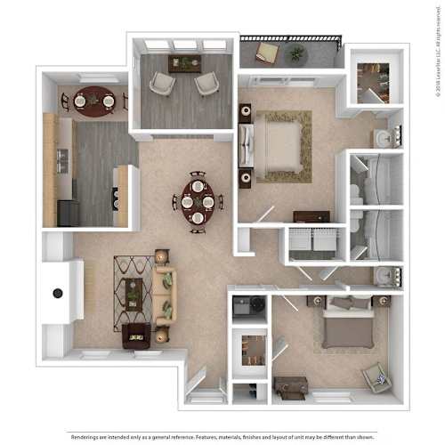 Floor Plan  a stylized floor plan with a bedroom and living room