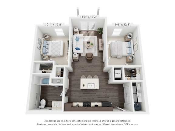 Floor Plan  a 3 bedroom floor plan with a bedroom and a living room